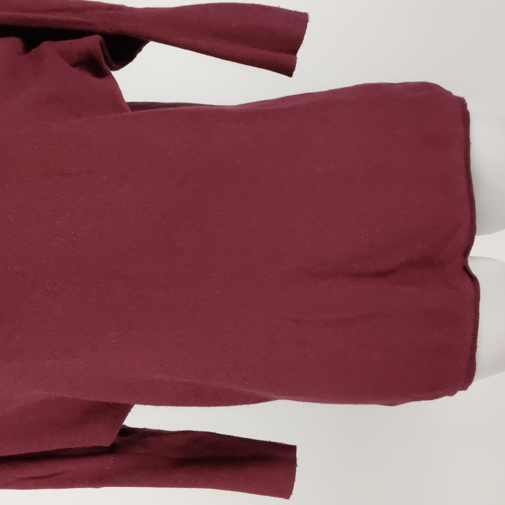 Dotti Women's Top Size Small Maroon 3/4 Sleeve Hi-Low Hem Round Neckline Jumper - Picture 4 of 14